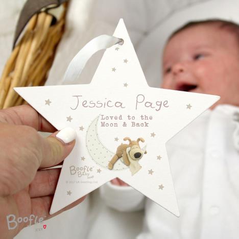 Personalised Boofle Baby Wooden Star Decoration Extra Image 1